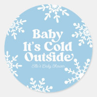 Baby It's Cold Outside Blue Snowflake Baby Shower