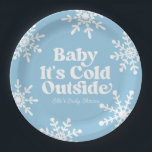 Baby It's Cold Outside Blue Snowflake Baby Shower Paper Plate<br><div class="desc">This is a Baby It's Cold Outside Blue Snowflake Baby Shower Paper Plates!</div>