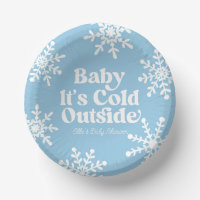 Baby It's Cold Outside Blue Snowflake Baby Shower