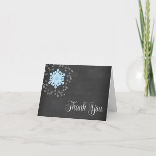 Baby It's Cold Outside Blue Snowflakes Thank You Card