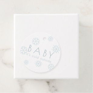 Baby It's Cold Outside Blue Snowflakes Thank You Favour Tags