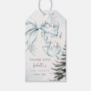 Baby it's cold Outside Bow Baby Shower Gift Tags