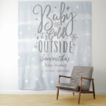 Baby It's Cold Outside Boy Baby Shower Backdrop Tapestry<br><div class="desc">Baby It's Cold Outside Boy Baby Shower Backdrop</div>
