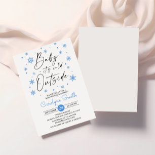 Baby it's Cold Outside Boy Snowflake Baby Shower Invitation