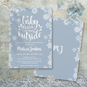 Baby It's Cold Outside Boy Winter Baby Shower Invitation