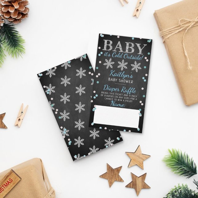 Baby It's Cold Outside Boys Winter Baby Shower Enclosure Card (Creator Uploaded)
