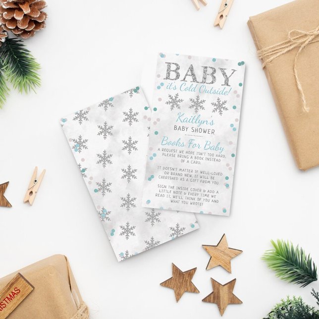 Baby It's Cold Outside Boys Winter Baby Shower Enclosure Card (Creator Uploaded)