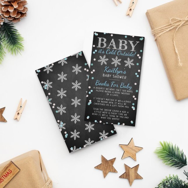 Baby It's Cold Outside Boys Winter Baby Shower Enclosure Card (Creator Uploaded)