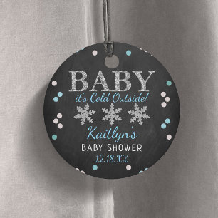 Baby It's Cold Outside Boys Winter Baby Shower Favour Tags