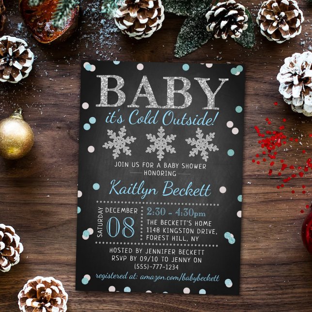 Baby It's Cold Outside Boys Winter Baby Shower Invitation (Creator Uploaded)
