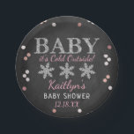 Baby It's Cold Outside Boys Winter Baby Shower Paper Plate<br><div class="desc">Celebrate in style with these trendy baby shower paper plates. The design is easy to personalise with your own wording and your family and friends will be thrilled when they see these fabulous party plates.</div>