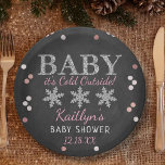 Baby It's Cold Outside Boys Winter Baby Shower Paper Plate<br><div class="desc">Celebrate in style with these trendy baby shower paper plates. The design is easy to personalise with your own wording and your family and friends will be thrilled when they see these fabulous party plates.</div>