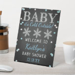 Baby It's Cold Outside Boys Winter Baby Shower Pedestal Sign<br><div class="desc">Celebrate in style with this trendy baby shower welcome sign. The design is easy to personalise with your own wording and your family and friends will be thrilled when they see this fabulous party sign. Matching party items can be found in the collection.</div>