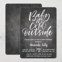 Baby Its Cold Outside Chalk Baby Shower Invitation