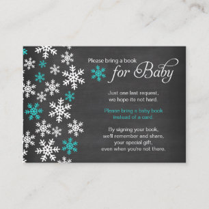 Baby It's Cold Outside Chalkboard Turquoise Book Enclosure Card