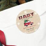 Baby It's Cold Outside | Christmas Baby Shower Classic Round Sticker<br><div class="desc">Celebrate in style with these trendy baby shower stickers. The design is easy to personalise with your own wording and your family and friends will be thrilled when they see these fabulous stickers.</div>