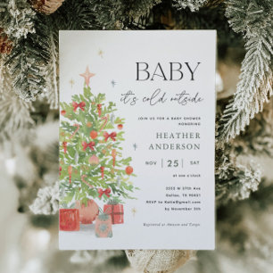 Baby It's Cold Outside Christmas Baby Shower Invitation