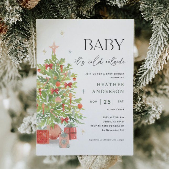 Baby It's Cold Outside Christmas Baby Shower Invitation (Creator Uploaded)