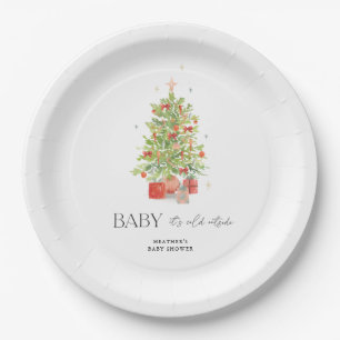 Baby It's Cold Outside Christmas Baby Shower Paper Plate