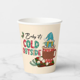 Baby It's Cold Outside   Christmas Gnome Paper Cups