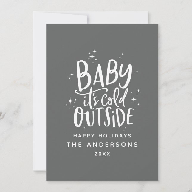 Baby its cold outside Christmas holiday card (Front)