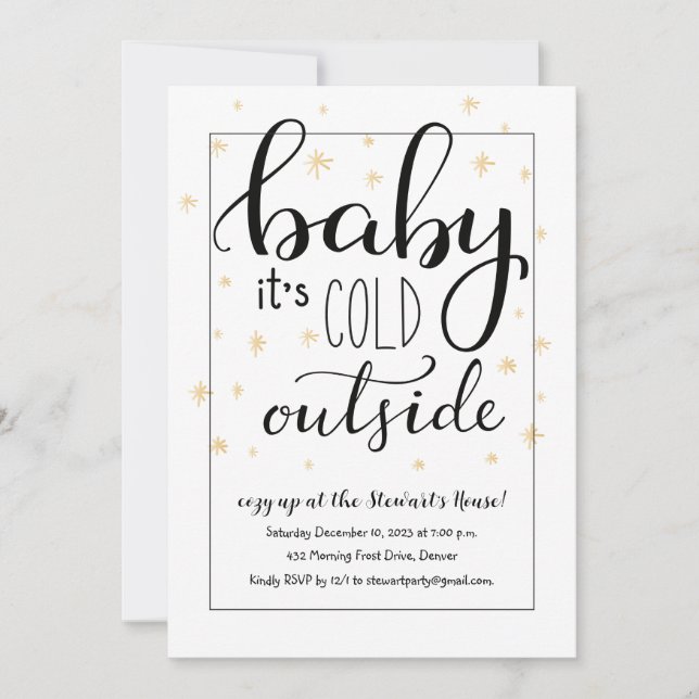 Baby It's Cold Outside Christmas Party Invitation (Front)