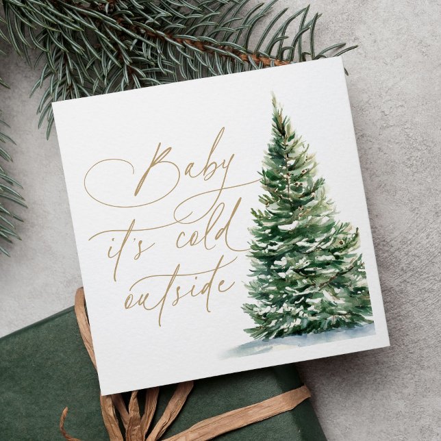 Baby It's Cold Outside Christmas Tree Baby Shower Napkin (Creator Uploaded)