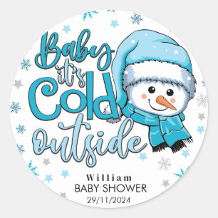 baby its cold outside classic round sticker