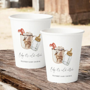 Baby It's Cold Outside Cosy Winter Baby Shower Paper Cups