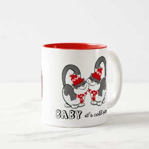 Baby it's cold outside Custom Name Christmas Two-Tone Coffee Mug