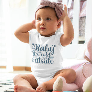 Baby its cold Outside Cute Christmas Baby's Bodysuit