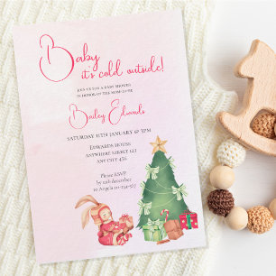 Baby it's cold outside Cute winter Baby shower Invitation