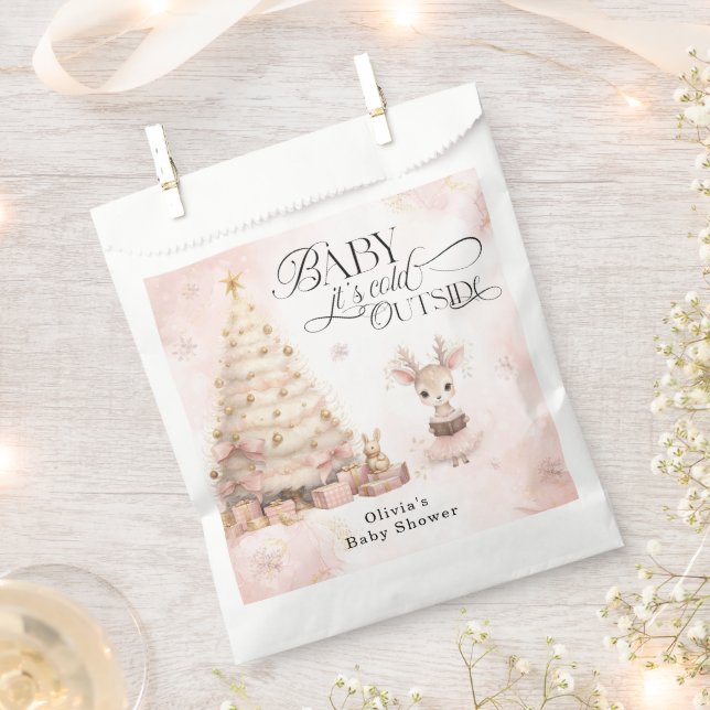 Baby it's Cold Outside Deer Baby Shower Favour Bags (Clipped)