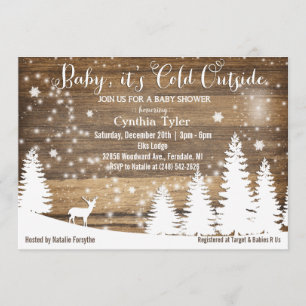 Baby Its Cold Outside Deer Baby Shower Invitation