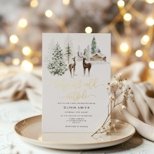 Baby its cold outside deer baby shower invitation