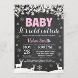 Baby its Cold Outside Deer Winter Girl Baby Shower Invitation<br><div class="desc">Baby its Cold Outside Deer Winter Girl Baby Shower Invitation. Baby its cold outside Baby Shower Invitation. White Snowflake. Girl Baby Shower Invitation. Winter Holiday Baby Shower Invite. Chalkboard Background. Black and White. For further customisation, please click the "Customise it" button and use our design tool to modify this template....</div>