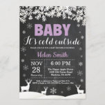 Baby its Cold Outside Deer Winter Girl Baby Shower Invitation<br><div class="desc">Baby its Cold Outside Deer Winter Girl Baby Shower Invitation. Baby its cold outside Baby Shower Invitation. White Snowflake. Girl Baby Shower Invitation. Winter Holiday Baby Shower Invite. Chalkboard Background. Black and White. For further customisation, please click the "Customise it" button and use our design tool to modify this template....</div>