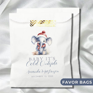 Baby it's cold outside elephant christmas shower favour bags
