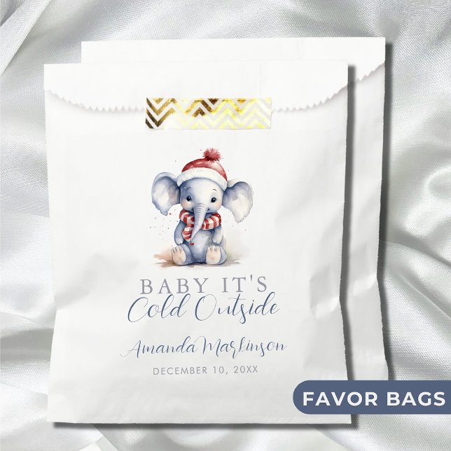 Baby it's cold outside elephant christmas shower  favour bags (Creator Uploaded)
