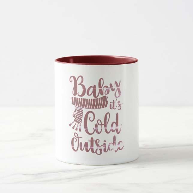 Baby Its Cold Outside Faded Two-Tone Coffee  Mug (Center)