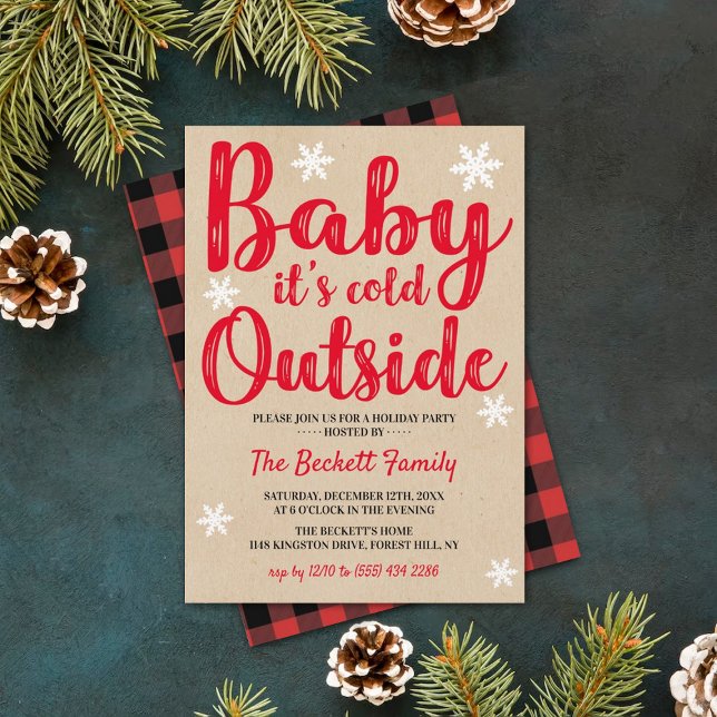 Baby It's Cold Outside | Festive Christmas Party Invitation (Creator Uploaded)