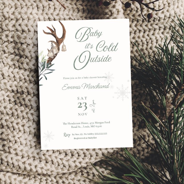 Baby it's cold outside Frosty Winter baby shower Invitation (Creator Uploaded)