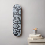 Baby It's Cold Outside Frozen Black Chalkboard Skateboard<br><div class="desc">Perfect little winter theme in lettering so frosty and frozen it looks real,  on a chalkboard background

Check out all the colour and product variations in my store 26_Characters under Christmas... Baby It's Cold Outside.</div>