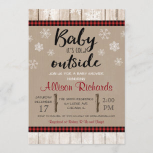 Baby it's cold outside gender neutral baby shower invitation