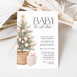 Baby It's Cold Outside Girl Christmas Baby Shower Invitation