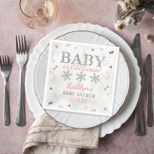 Baby It's Cold Outside Girls Winter Baby Napkin