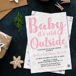 Baby It's Cold Outside Girls Winter Baby Shower<br><div class="desc">Celebrate in style with these sweet and very trendy real foil pressed baby shower invitations. This design is easy to personalise with your special event wording and your guests will be thrilled when they receive these fabulous invites.</div>