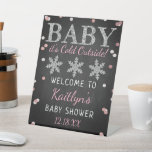 Baby It's Cold Outside Girls Winter Baby Shower Pedestal Sign<br><div class="desc">Celebrate in style with this trendy baby shower welcome sign. The design is easy to personalise with your own wording and your family and friends will be thrilled when they see this fabulous party sign. Matching party items can be found in the collection.</div>