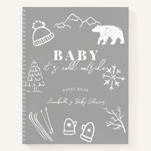 Baby It's Cold Outside Gray Baby Shower Guest Book