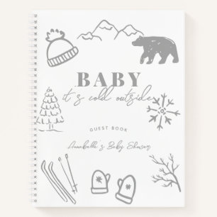 Baby It's Cold Outside Gray Baby Shower Guest Book